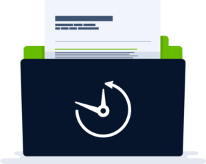 desenho de uma pasta com arquivos dentro e cores da winov