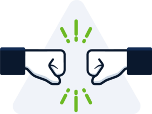 Desenho de duas mãos fechadas se cumprimentando